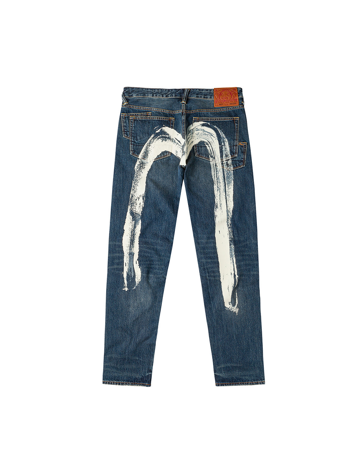 7-Pocket Design Washed Daicock Print Taper Fit Jeans #2017